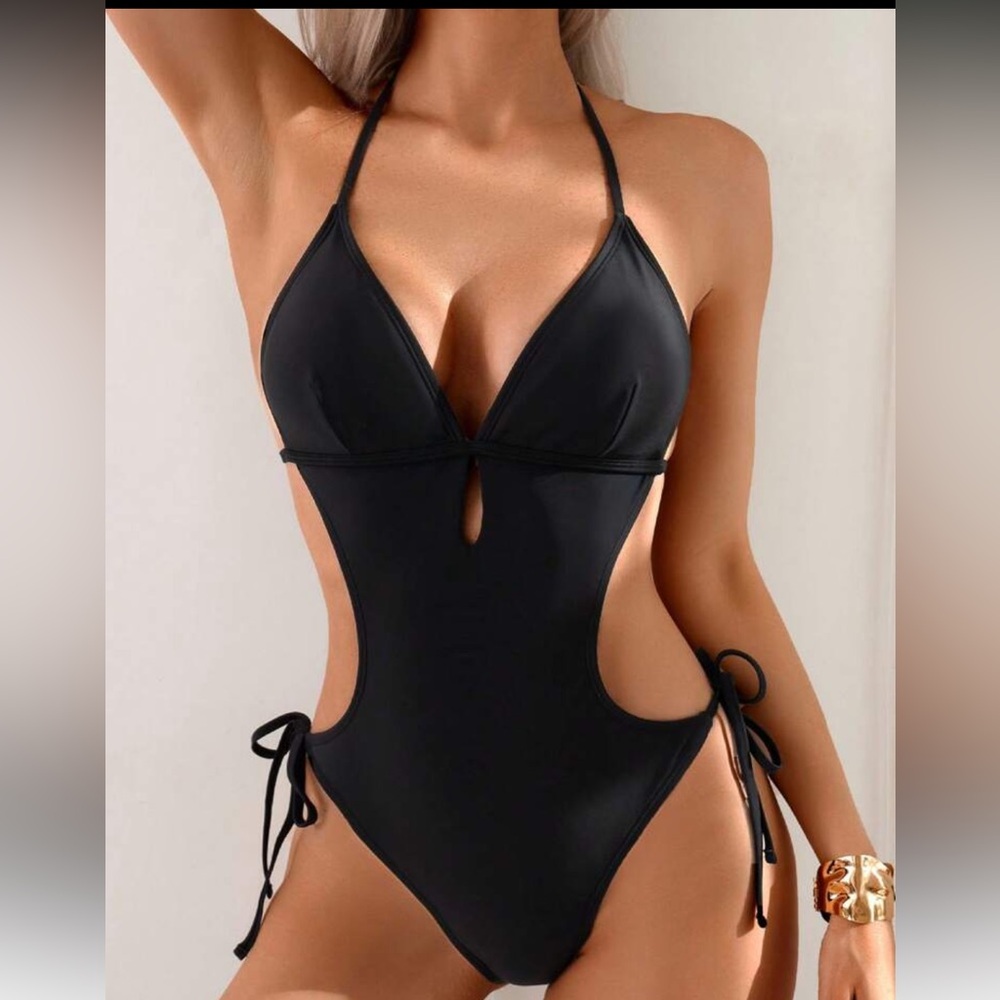 Black Cutout One-Piece Swimsuit